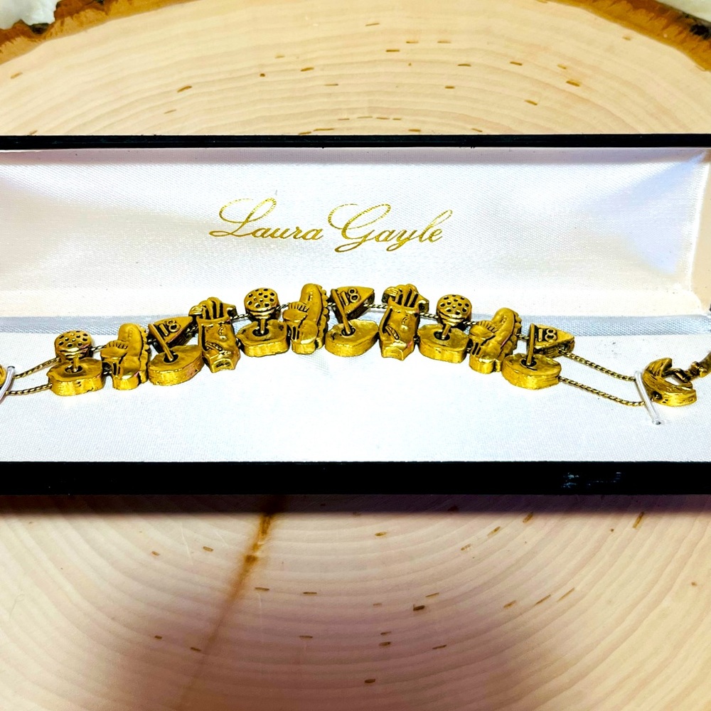 Laura Gayle gold tone Gold sliding charm bracelet NIB